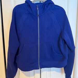 Lululemon Scuba Oversized Cropped  Blue Hoodie